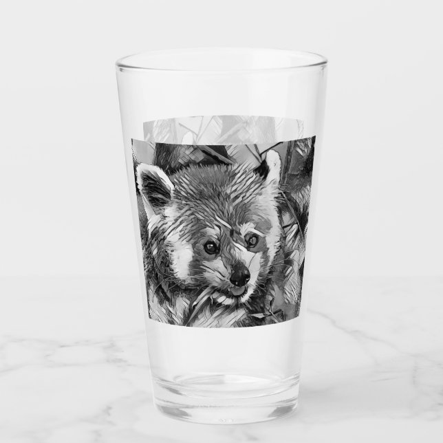 Copo De Pint AnimalArtBW_RedPanda_003 (Frente)