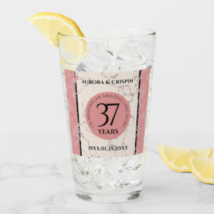 Copo De Pint Aniversário Casado Elegante 37.º Alabastro