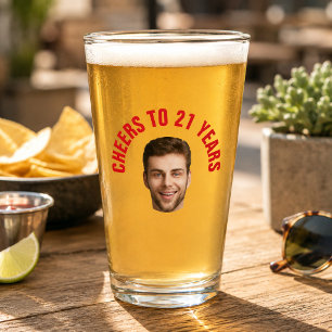 Copo De Pint Aniversário de 21 anos divertido com TEXTO PERSONA