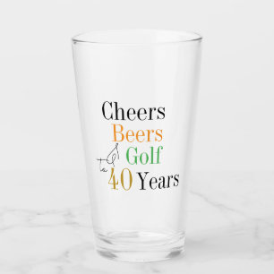 Copo De Pint aniversário de 40 anos Cheers and Beers Golf Black