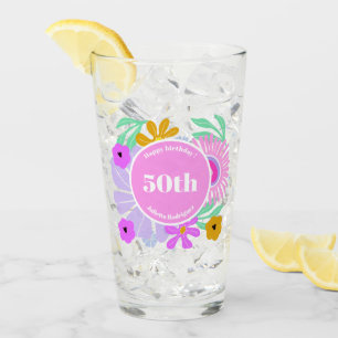 Copo De Pint aniversário de 50 anos festa romântica floral cor-