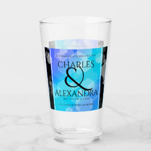 Copo De Pint Aniversário de Casamento de Topaz Azul Elegante 4