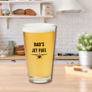 Copo De Pint Aniversário do Pai com Avião Cessna Engraçado e Co