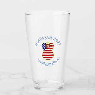Copo De Pint Anjo Americano de Cabelo Vermelho Bandeira de Hanu