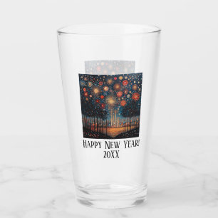 Copo De Pint Anos novos Etch Fireworks Design personalizado sem