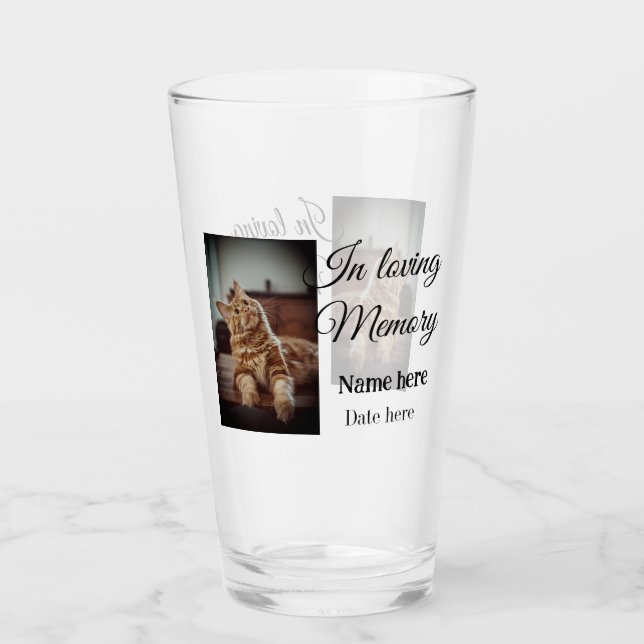 Copo De Pint Ao amar a memória memorial keepape adicione nome d (Frente)