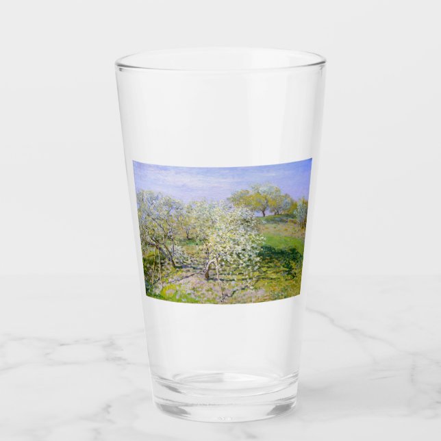 Copo De Pint Apple Trees in Bloom (por Claude Monet) (Frente)