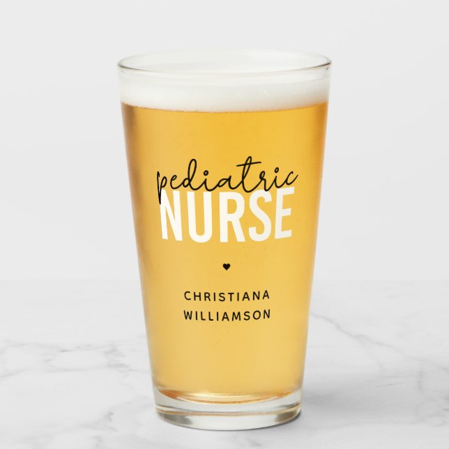 Copo De Pint Apreciação de Enfermeiros Pediátricos Personalizad (Frente (Preenchido))