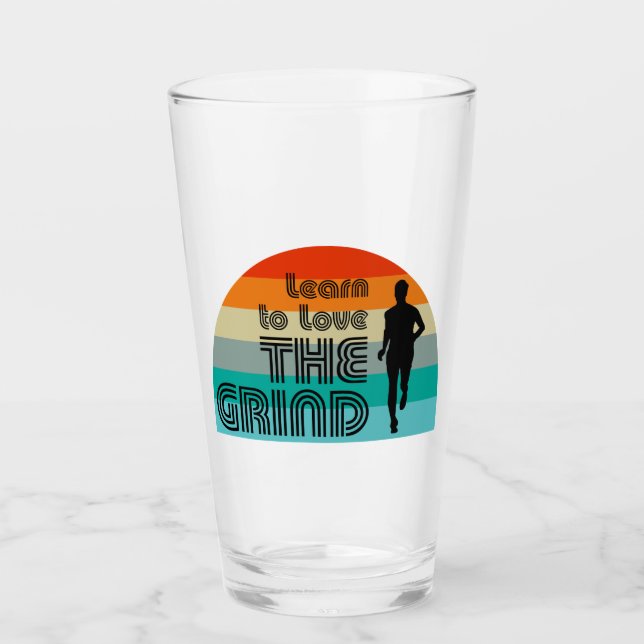Copo De Pint Aprenda A Amar O Grind Executando O Retro (Frente)
