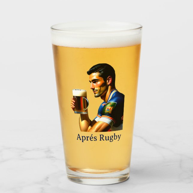Copo De Pint Aprés Rugby Bebendo Glass (Frente (Preenchido))
