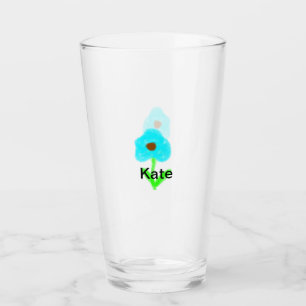 Copo De Pint Aquarela azul verde adicione o nome texto personal