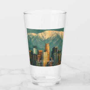 Copo De Pint Aquarela Vintage de Los Angeles Califórnia Retro