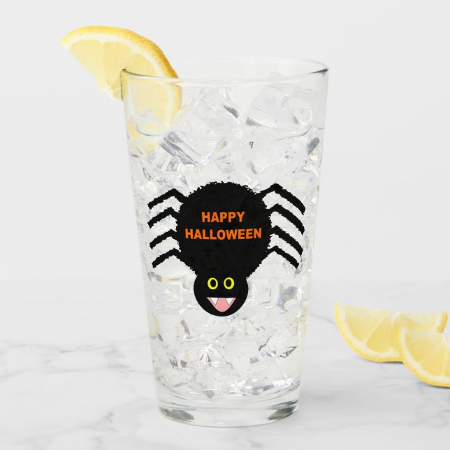 Copo De Pint Aranha Negra Halloween (Gelo frontal)