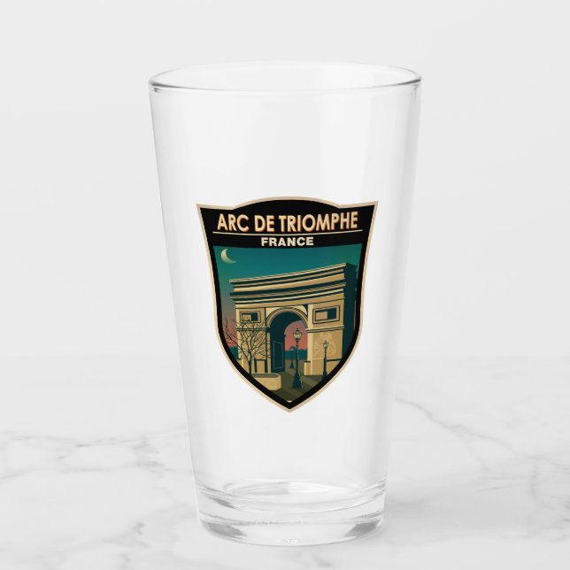 Copo De Pint Arc de Triomphe França Retro Viagem Art Vintage (Frente)