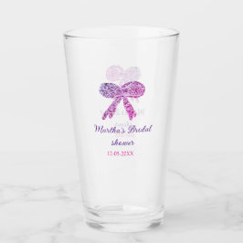 Copo De Pint Arco de casamento brilho glitter rosa roxo nome
