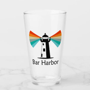 Copo De Pint Arco-íris do Farol de Bar Harbor Maine
