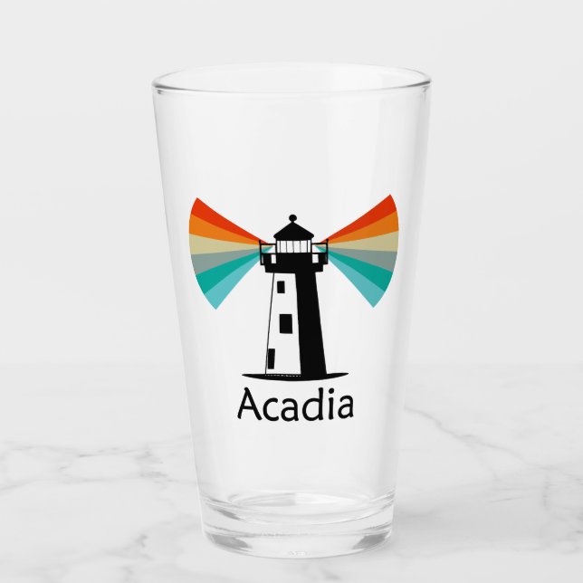 Copo De Pint Arco-íris do Farol do Parque Nacional de Acadia (Frente)