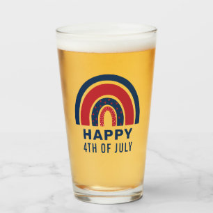 Copo De Pint Arco-íris EUA Dia da Independência Americana 4 de 