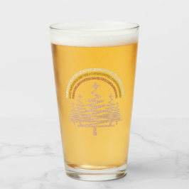 Copo De Pint Arco-Íris Festivo Dourado Estimulando Árvores-Alvo