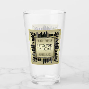 Copo De Pint Art Deco Casamento Aniversário Champanhe Dourado G