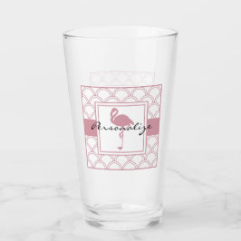 Copo De Pint Art Deco Wave Patten Pink Flamingo
