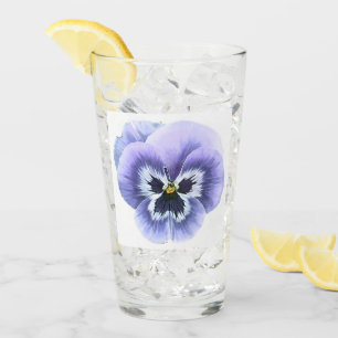 Copo De Pint Arte botânica floral do amor perfeito roxo