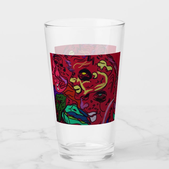 Copo De Pint Arte da Galáxia da Lua Abstrata (Frente)