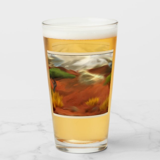 Copo De Pint Arte de Abstrato do Outback Dawn australiano (Frente (Preenchido))