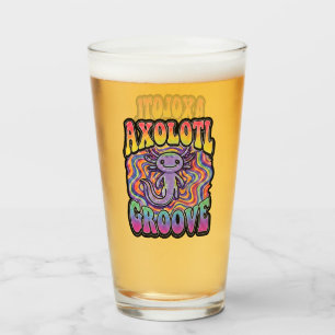 Copo De Pint Arte de Chuva de Cores Retro Groovy Hippie Axolote