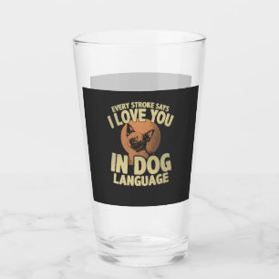 Copo De Pint Arte de Citação de Cachorro Amor Impressão de Pata