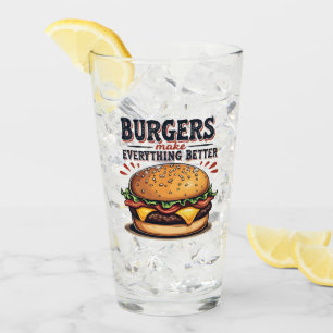 Copo De Pint Arte de Comida da Tipografia de Vintagem de Burger