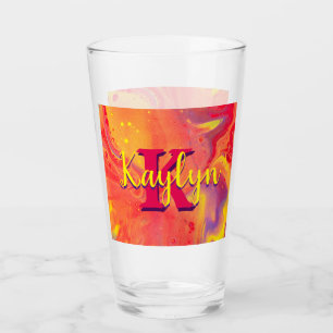 Copo De Pint Arte de Fluxo Acrílico Vermelho Selvagem Roxo