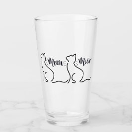 Copo De Pint Arte de Linha de Gato de Miau | Design de Gato Min
