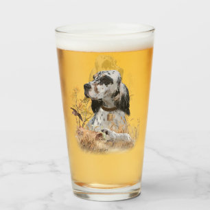 Copo De Pint Arte de Setter em Três Cores Inglês, Caça a Pau