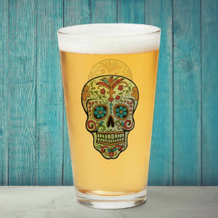 Copo De Pint Arte do Crânio do Açúcar, Dia dos Mortos