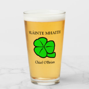 Copo De Pint Arte Floral do Dia de São Patrício Trevo Verde