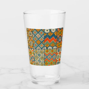 Copo De Pint Arte gráfica egípcia colorida geométrica