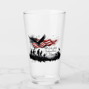 Copo De Pint Arte Patriótica de 4 de Julho com Bandeira e Solda