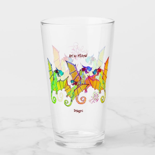 Copo De Pint Arte por Micheal Dragon Tumbler Glass (Frente)