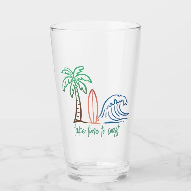 Copo De Pint Arte Temática de Praia para Relaxar (Frente)