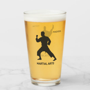 Copo De Pint Artes Marciais com Nome Personalizado, Texto e Cor