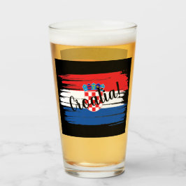 Copo De Pint Artesanato BrushAVE Croácia Bandeira