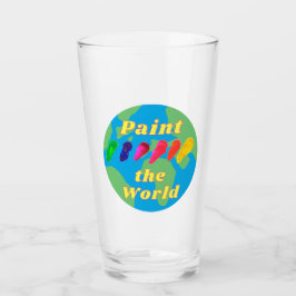 Copo De Pint Artista designer criativo Pinta o mundo vidro