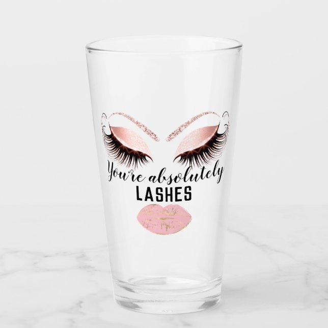 Copo De Pint Artista Personalizado Eyelash Pink Kiss Girlspower (Frente)