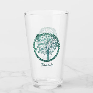 Copo De Pint Árvore Azul Elegante Namaste Zen Yoga
