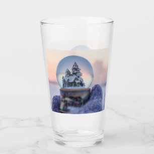 Copo De Pint Árvore de Natal de bola de neve queda de neve no i