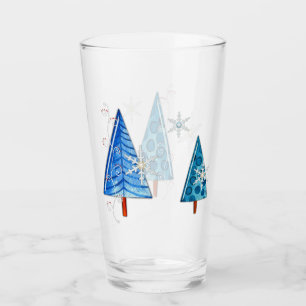 Copo De Pint Árvore de Natal e Floco de Neve