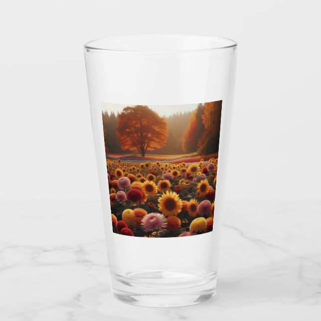 Copo De Pint Árvores de outono/campo com mães (Frente)