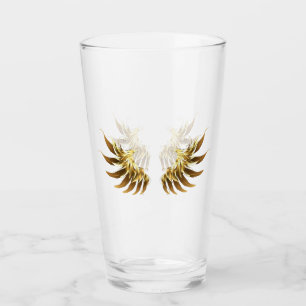 Copo De Pint Asas de Anjo Douradas em fundo Preto