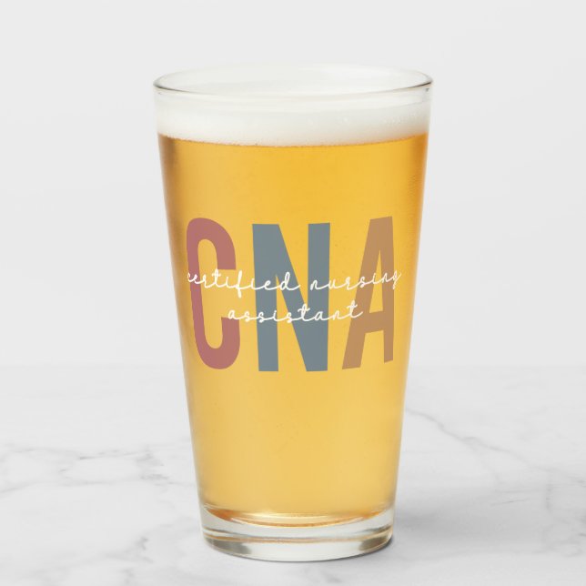 Copo De Pint Assistente de Enfermagem Retro Certificado CNA (Frente (Preenchido))
